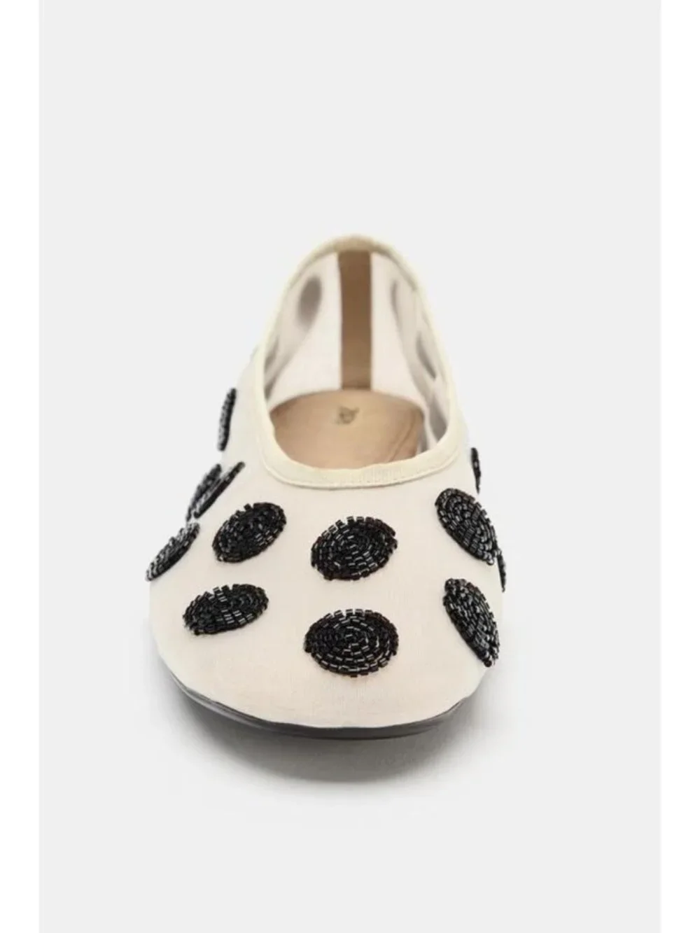 ZARA PRINTED BEADED BALLET FLATS 2516/810/202